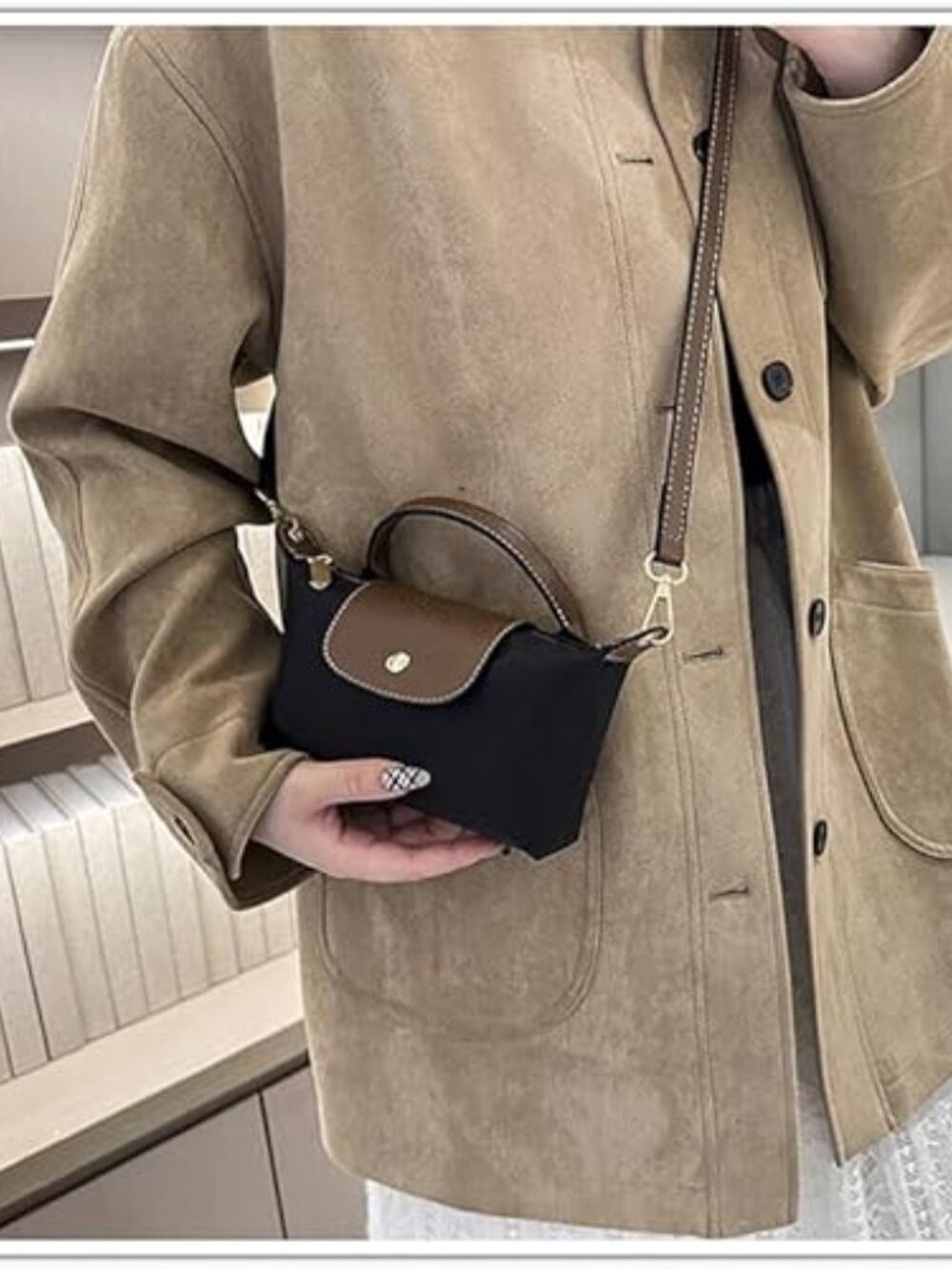 Mini Crossbody Bag for Women Shoulder Purse ~Black Khaki Beige - Picture 8 of 13